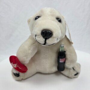 Coca Cola Plush 8" Polar Bear with Coca Cola Bottle 1993 Vintage NWT